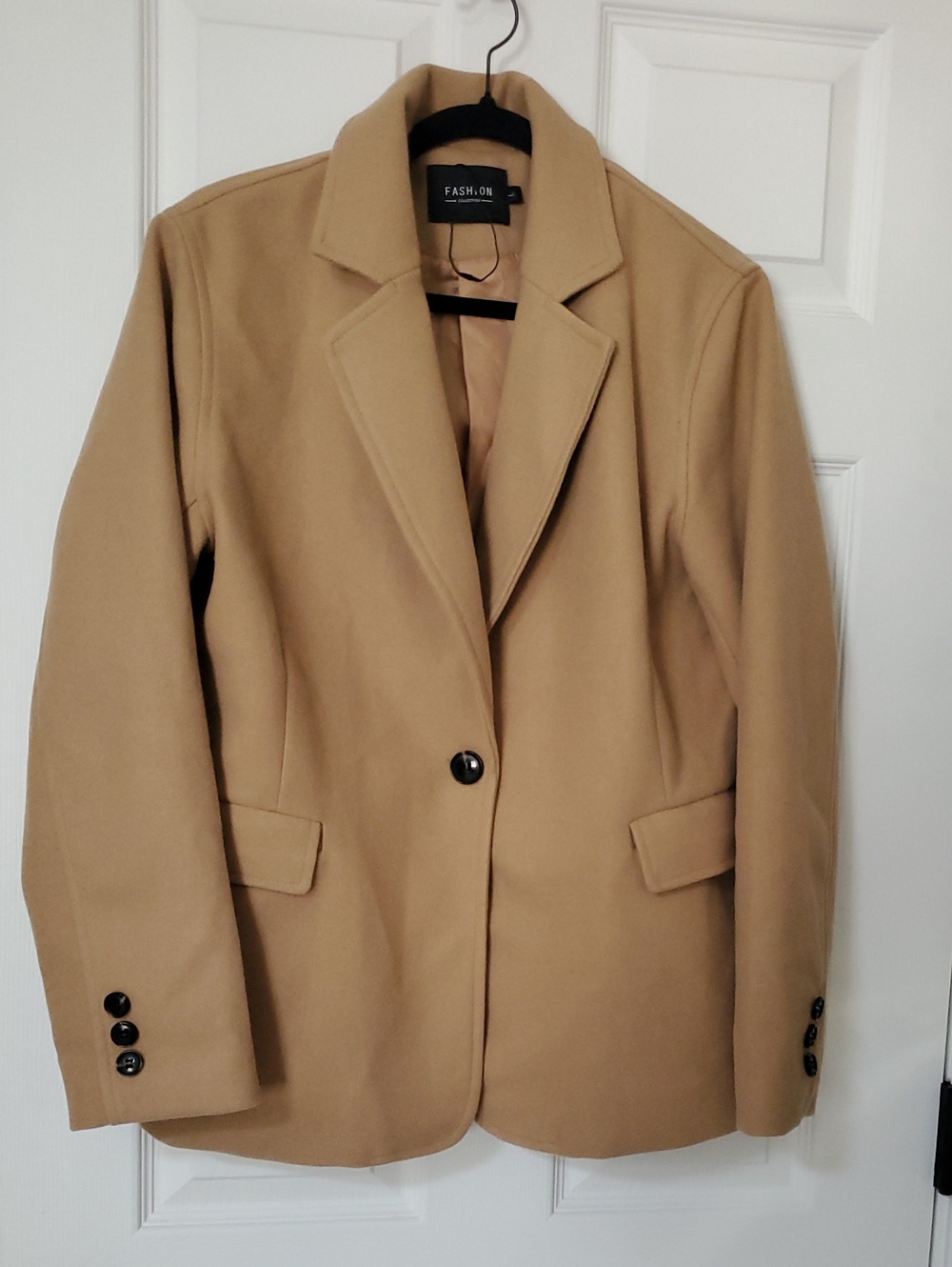 Women's Tan Single-Button Blazer